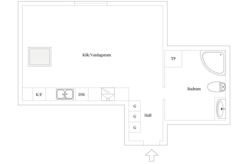 Plaan - Modernised 1st Floor Apartment in Malmö