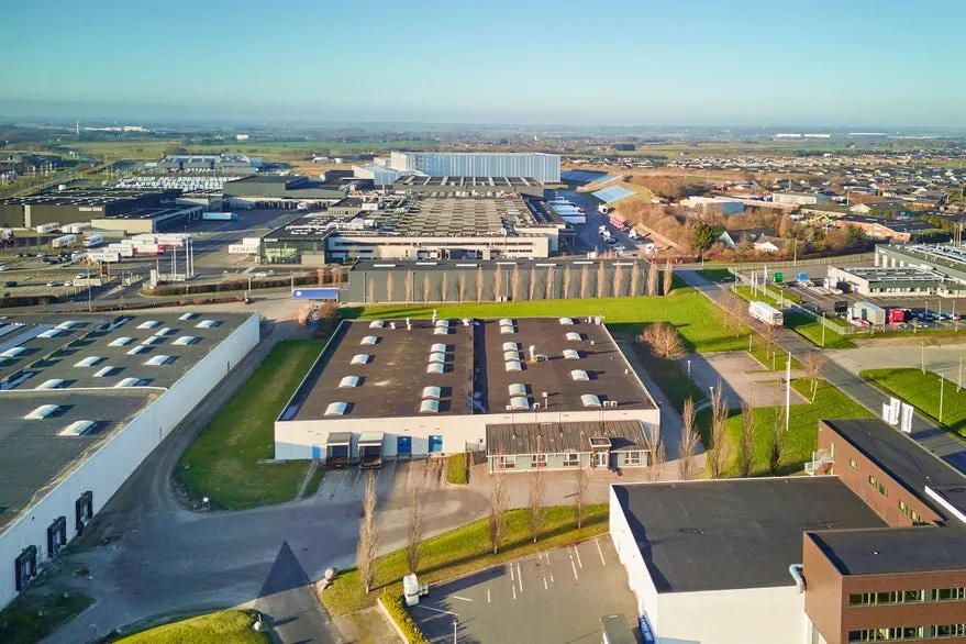 Aerial - Warehouse with Office near E45 Access in Horsens