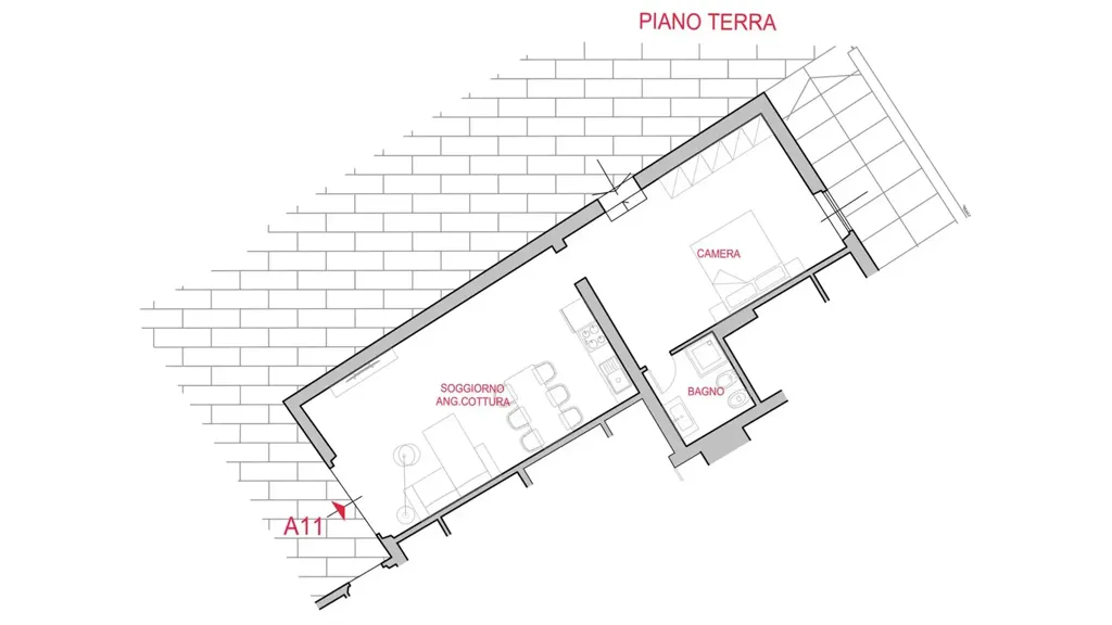 Plan - Rustic Bilocale with Garden in Scandicci
