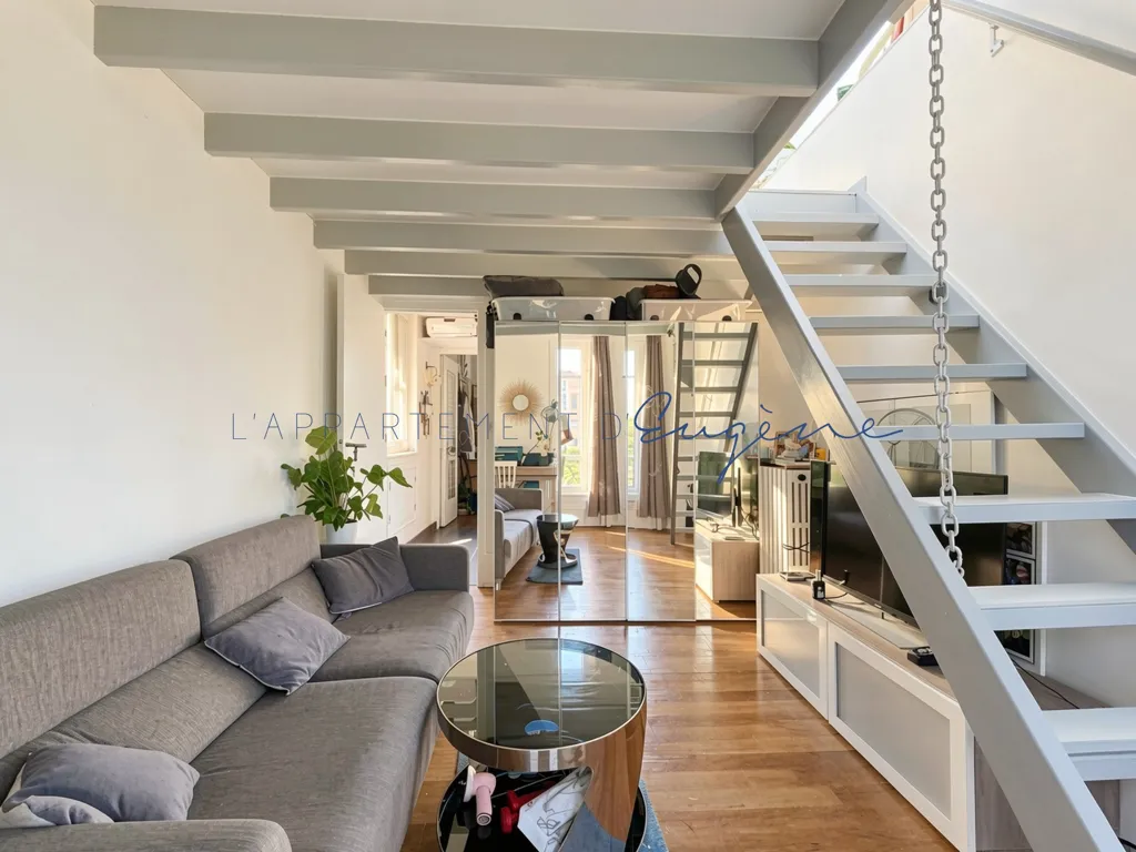 Living Room - Duplex with River View in Boulogne-Billancourt