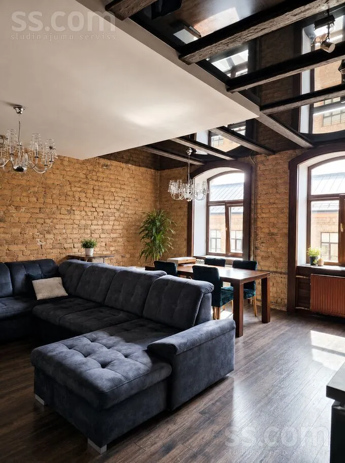 Séjour - 3-Bedroom Apartment with Courtyard View in Riga Centre