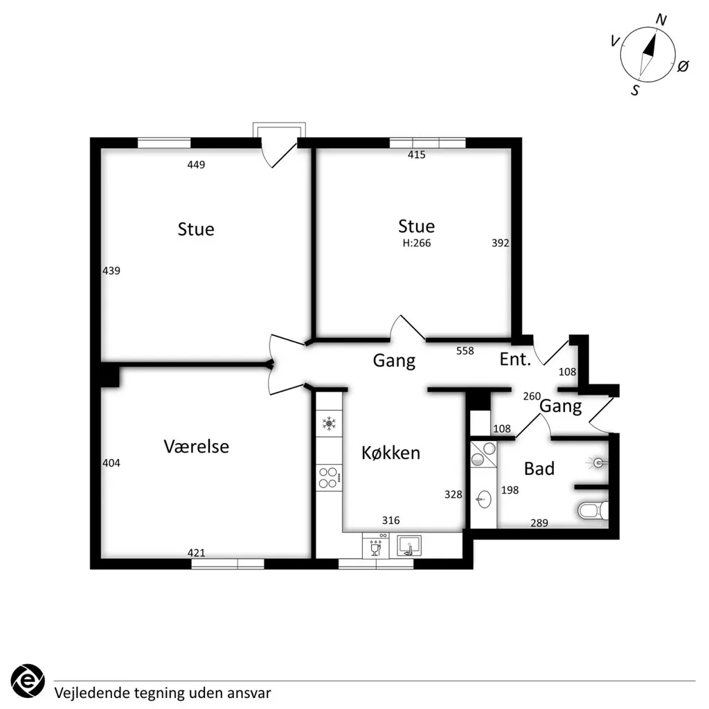 Plaan - 3-Bedroom Flat with Parking in Aalborg