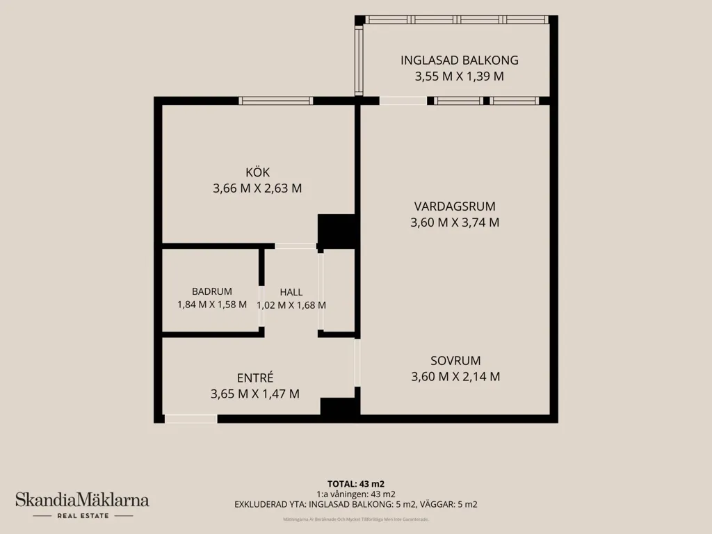 Planimetria - Renovated Apartment with West-Facing Balcony in Sölvesborg