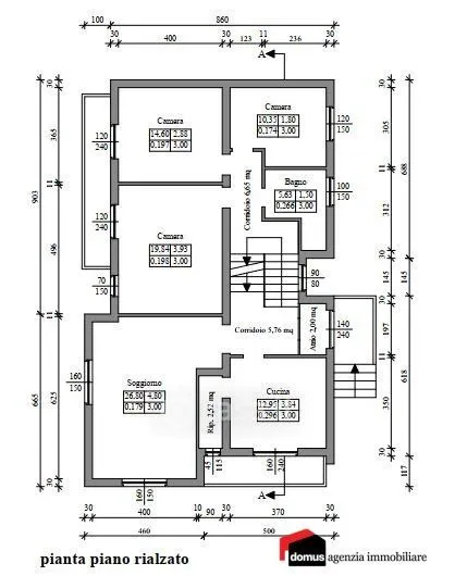 Plan - Semi-detached Villa with Garden in Thiene Centre