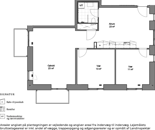 Floor Plan - 3-Bedroom Flat in Aarhus North