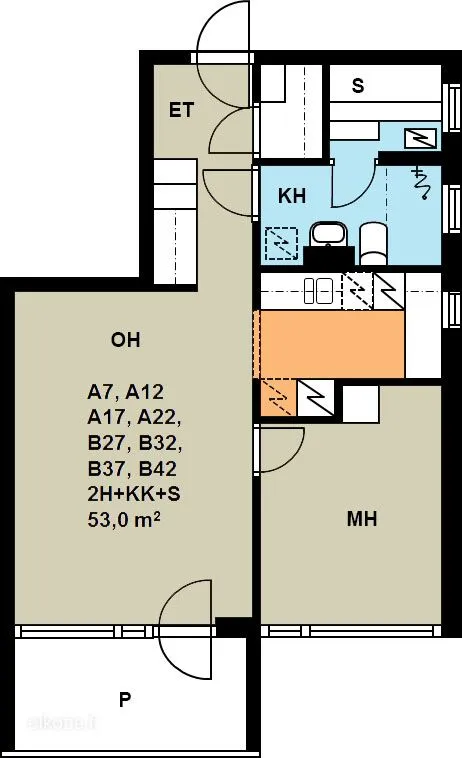 Plan - Ground Floor Apartment with Sauna in Leppävaara