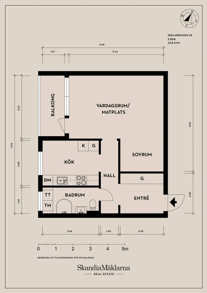 Planimetria - Apartment with West-Facing Balcony in Göteborg