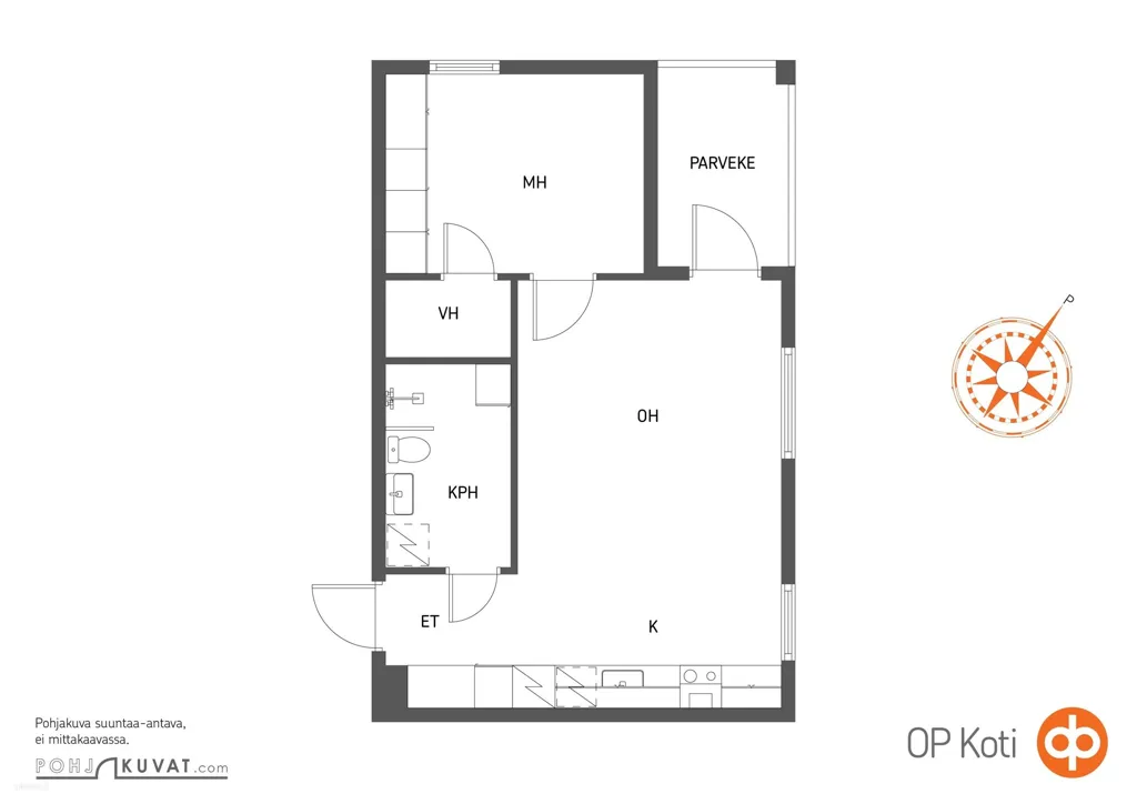 Plan - Modern Flat with Glazed Balcony in Turku