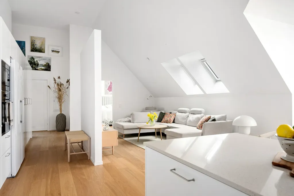 Séjour - Modern Penthouse with Balconies in Halmstad