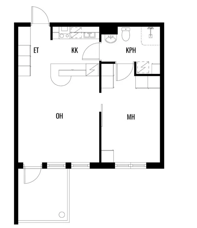 Plaan - Compact Apartment with Balcony in Petonen, Kuopio