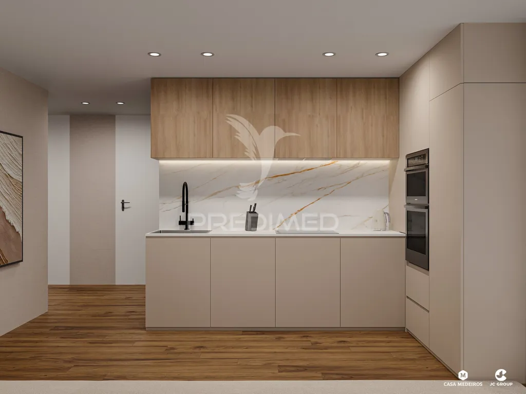 Kitchen - T0+1 Apartment with Sea View in Construction