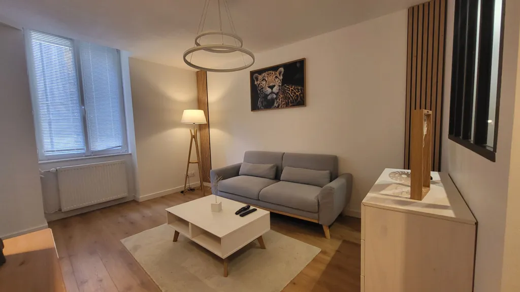 Séjour - Appartement Rénové en Centre-ville à Lons-le-Saunier