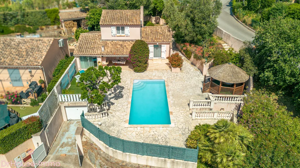 Aerial - House with Pool in Cogolin