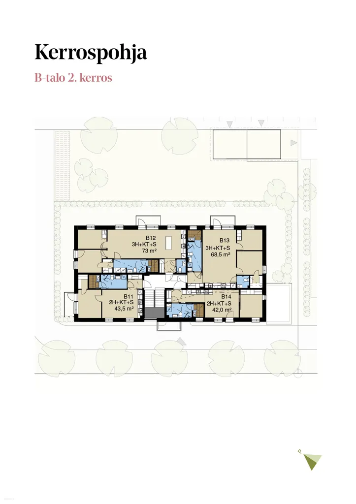 Floor Plan - Modern Apartment with Sauna in Nekala, Tampere