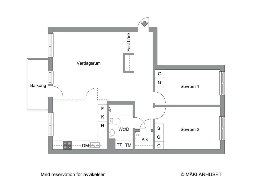 Plan - Apartment with West-Facing Balcony in Central Sundbyberg
