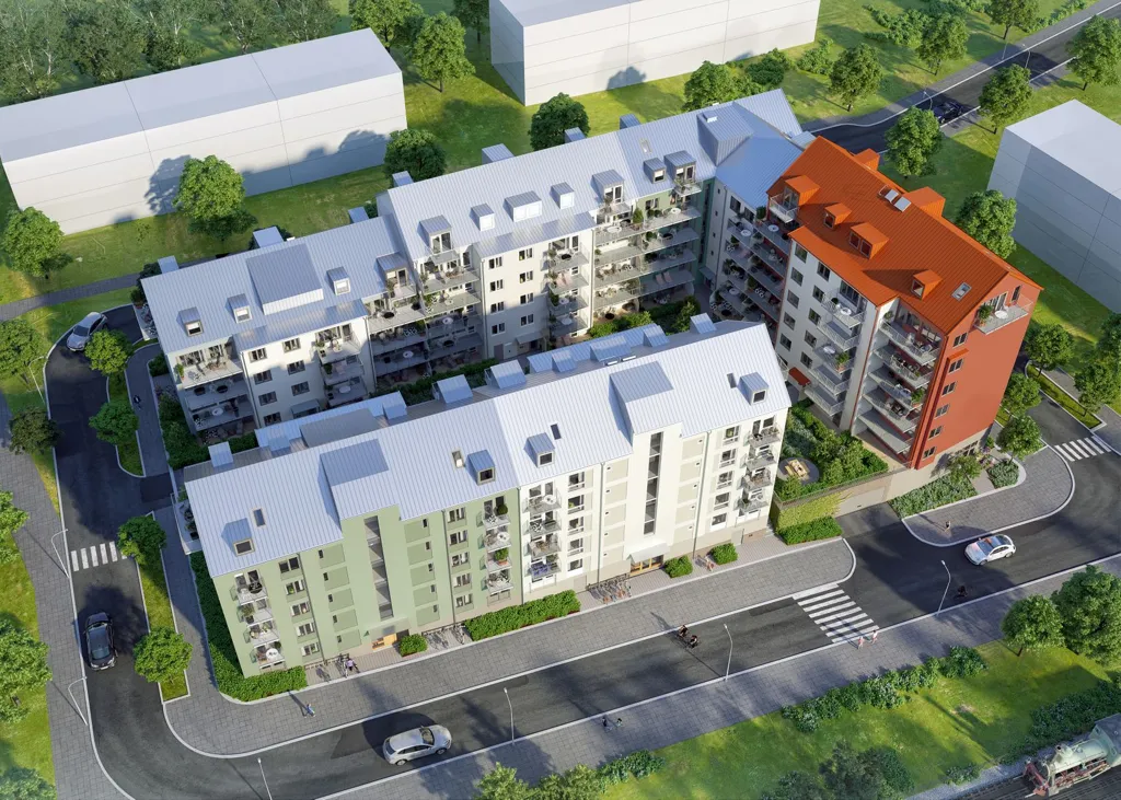 Õhuvaade - Apartment with City Access in Norrköping