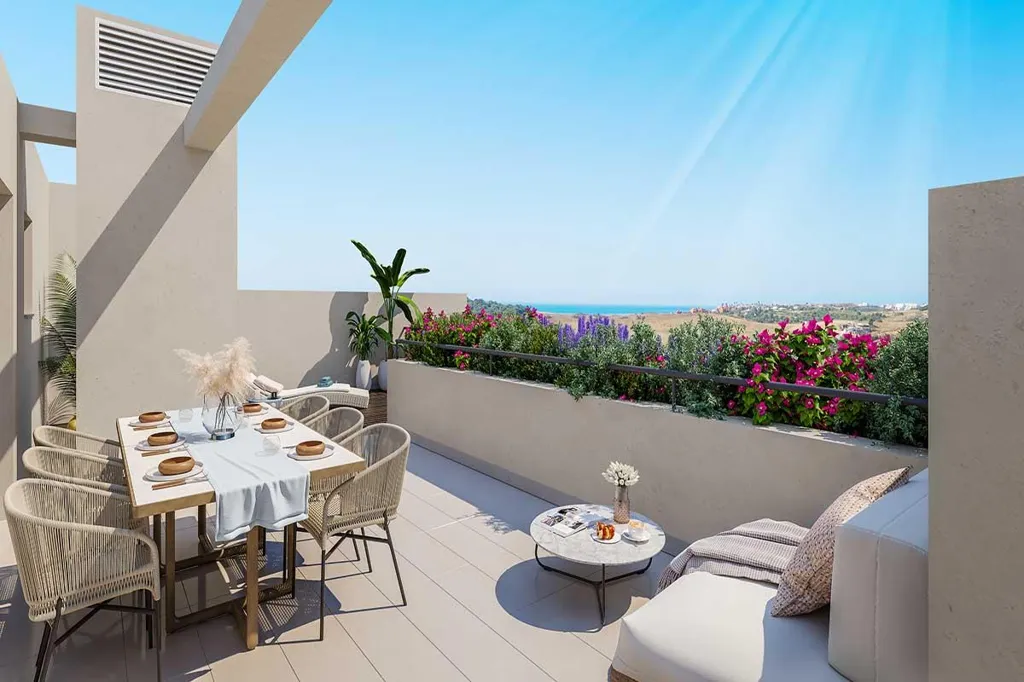 Terrasse - 3-Bed Apartment with Sea View in Estepona