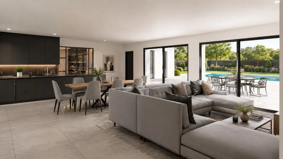 Séjour - Maison à Construire avec Jardin à Beaucroissant