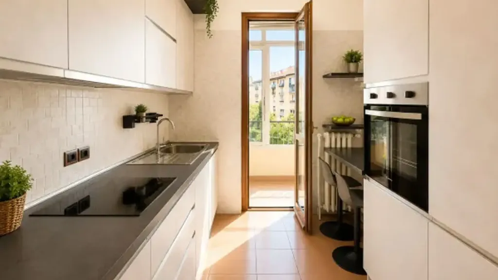 Köök - Bright Trilocale with Balcony in Milan