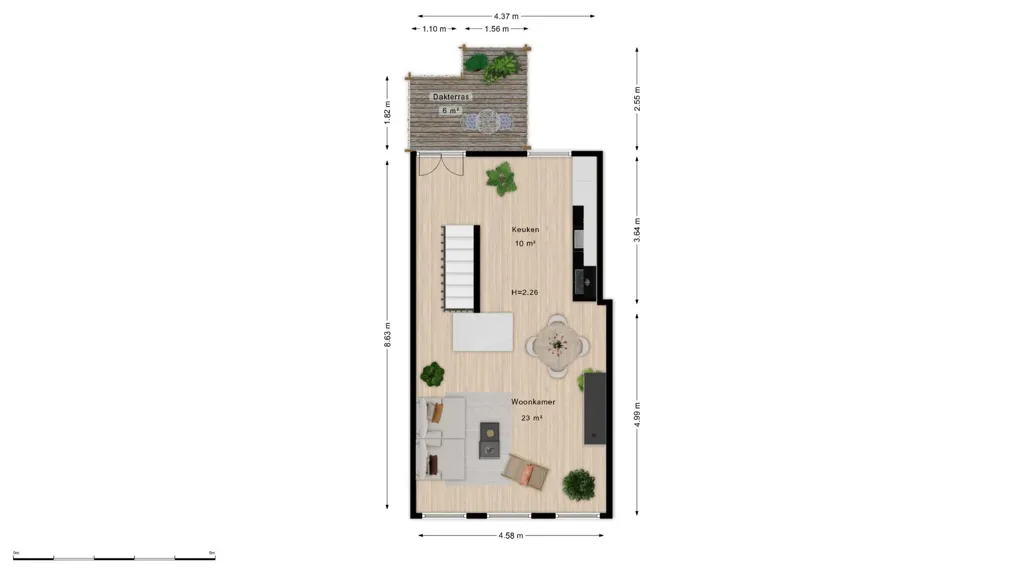 Plan - Apartment with Dachterras in Central Maastricht