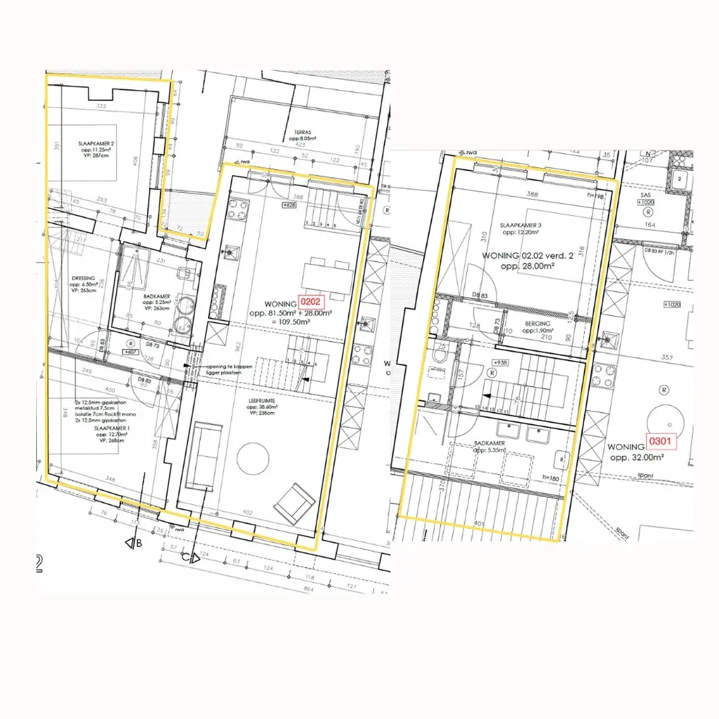 Plan - Appartement Rénové et Énergétique au Centre de Diest