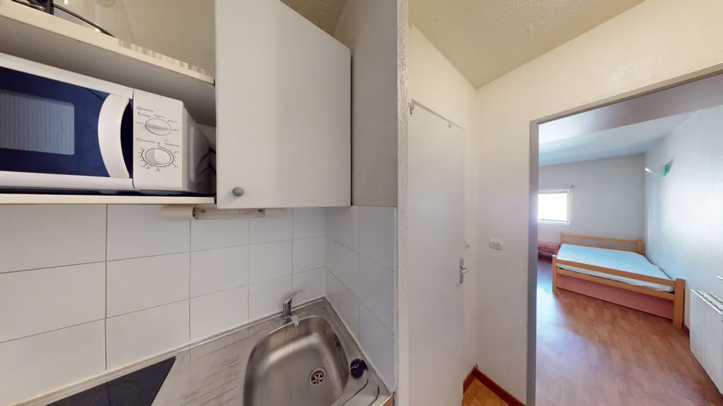 Köök - Student Studio with Balcony in Montpellier