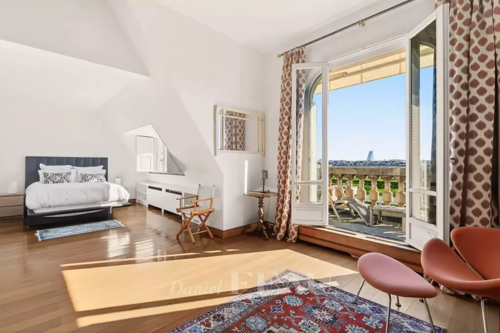 Bedrooms - Luxury Duplex with Balcony Views near Eiffel Tower