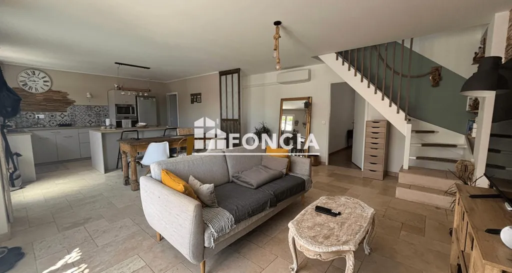 Living Room - Charming Stone Mas with Lavender View in Le Thor