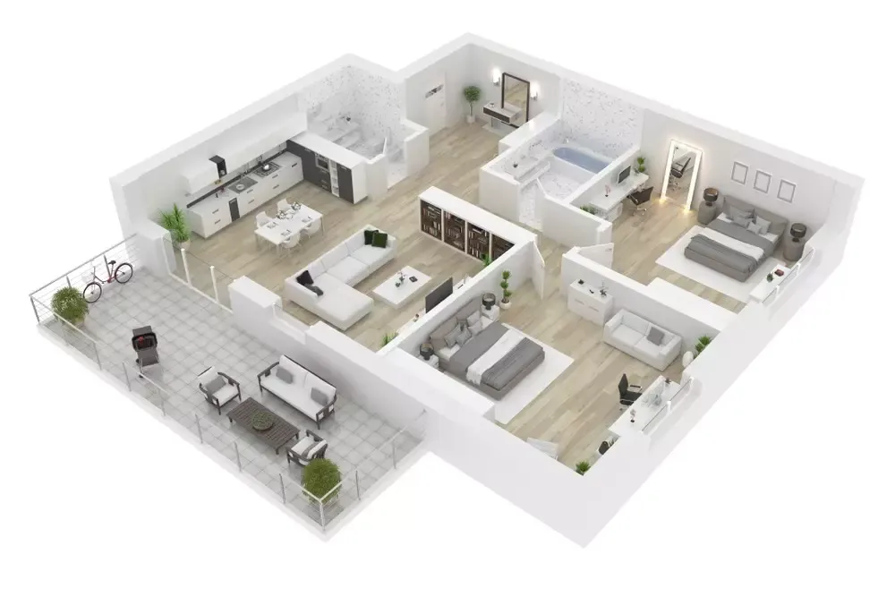 Plaan - Modern Apartment with Balcony in Saint-Leu-la-Forêt