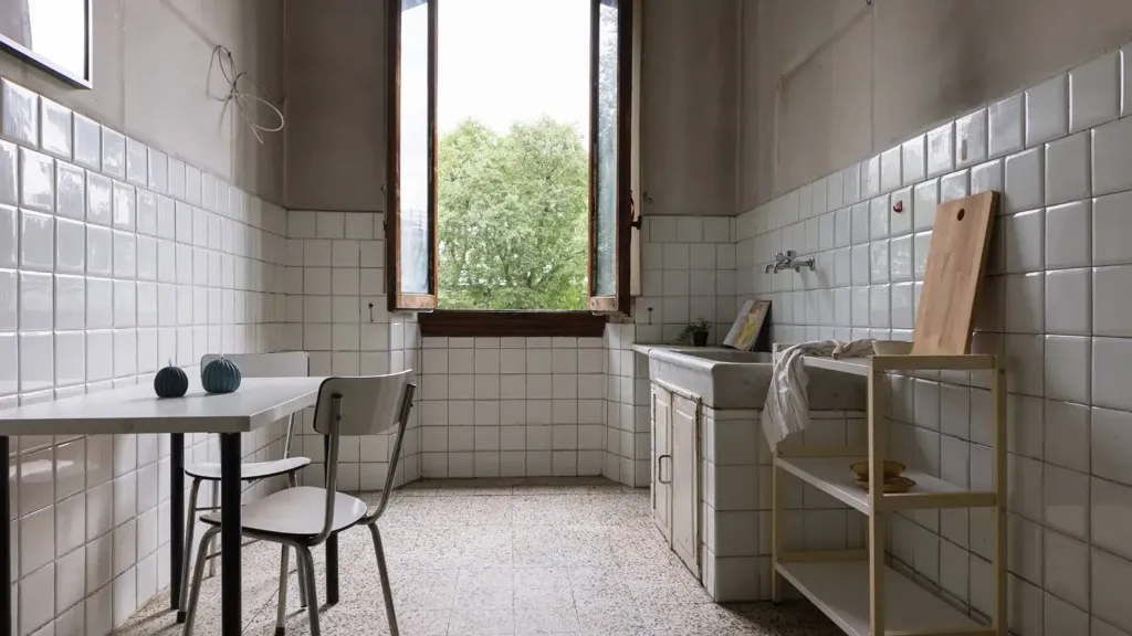Köök - Florentine Apartment with Terrace in Porta a Prato