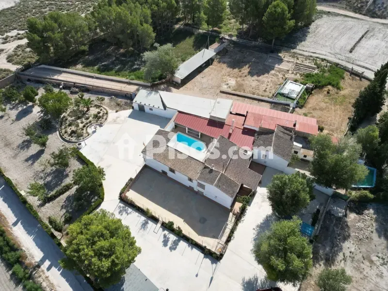 Aerial - Rustic Finca with Pool in Villena