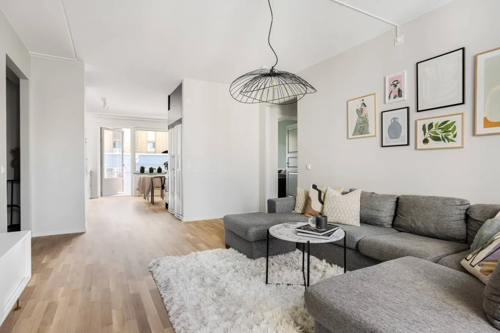 Soggiorno - Apartment with South-Facing Balcony in Barkarby
