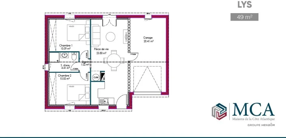 Floor Plan - New Build House with Garage in Gastes