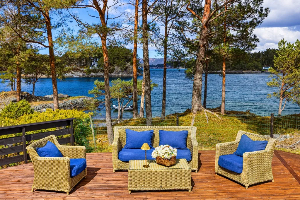 Terrasse - Holiday Cottage with Marina Spots in Forstrøno