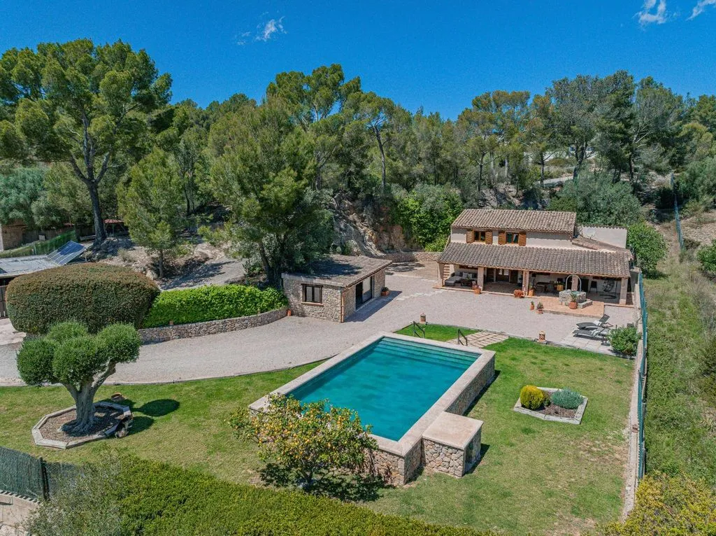 Aerial - Luxury Farmhouse with Pool in Calvià