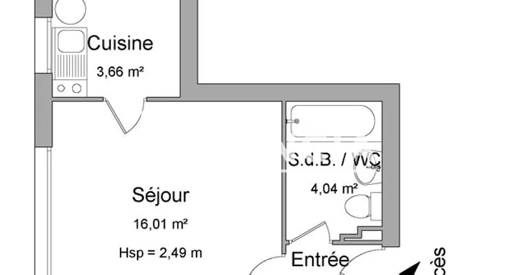 Plan - Studio avec Parking dans le Centre de Toulouse