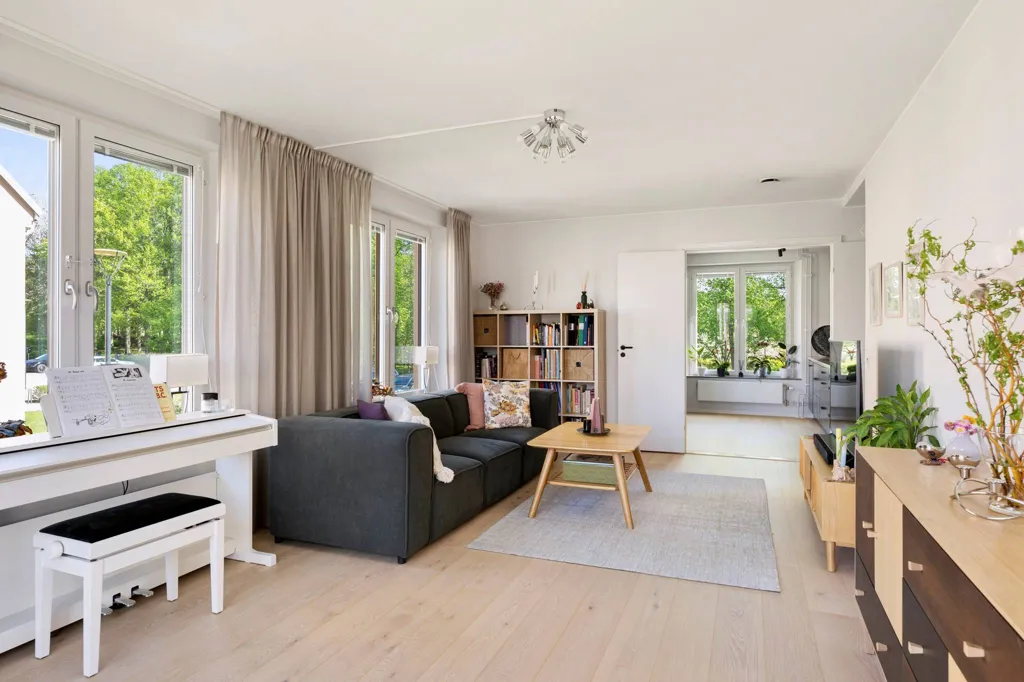 Séjour - Modern Flat with Slottspark View in Djursholm