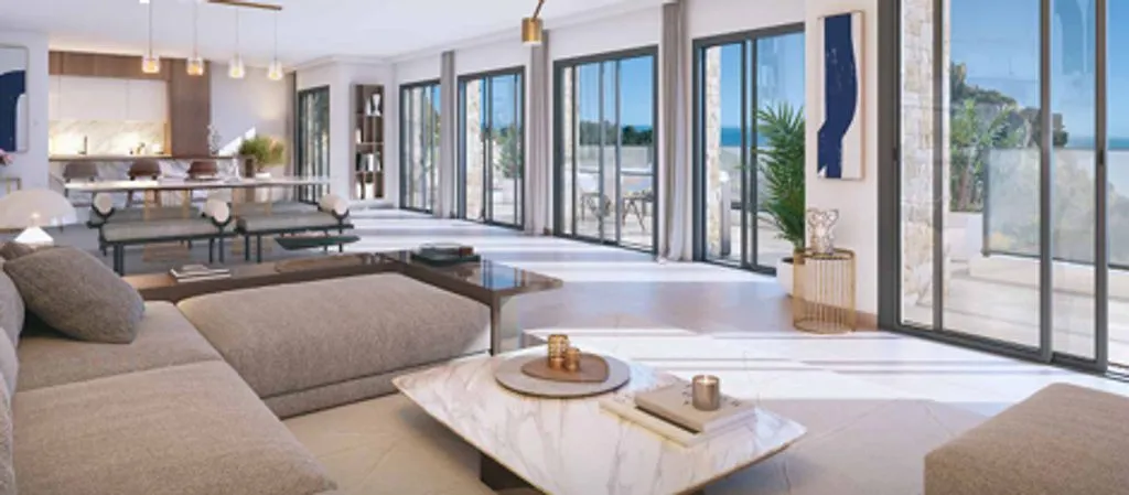 Séjour - Appartement Luxe 4 Pièces, 6ème Étage à Annecy
