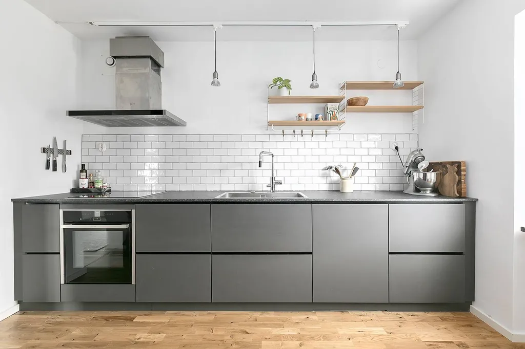Kitchen - Modern Flat with Balcony in Mariekäll