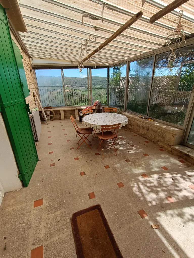 Terrace - Rustic Village House with Garden in Monieux