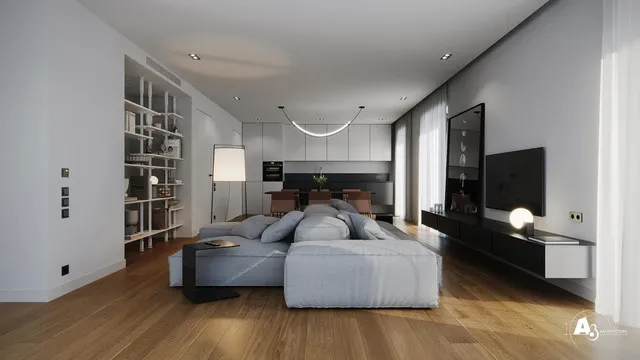 Séjour - Appartement Neuf avec Terrasse à Mamer