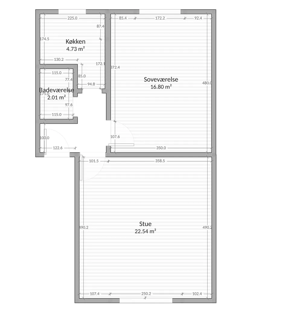 Plan - Two-Bedroom Flat with Garden in Ø-Gade Quarter