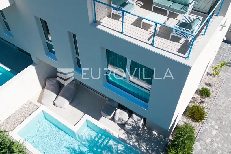 Vue aérienne - Modern Semi-Detached House with Pool near Trogir