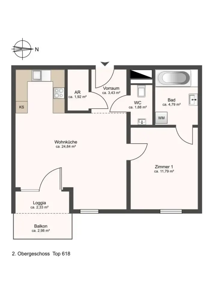 Floor Plan - Apartment with View in Oberlaa, Vienna
