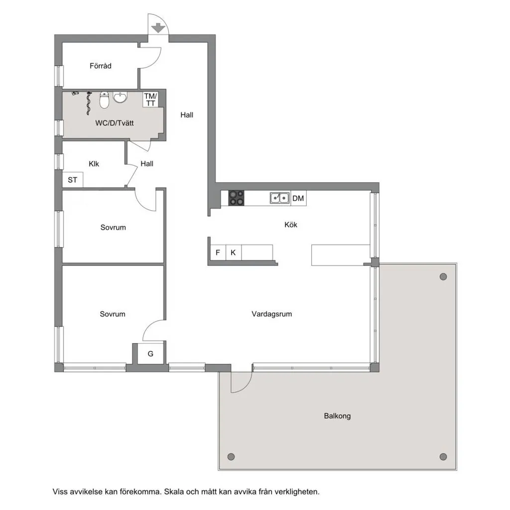 Plan - Apartment with Balcony in Stockholm