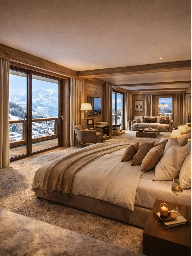 Chambres - Appartement T5 Duplex avec Triple Exposition à Megève