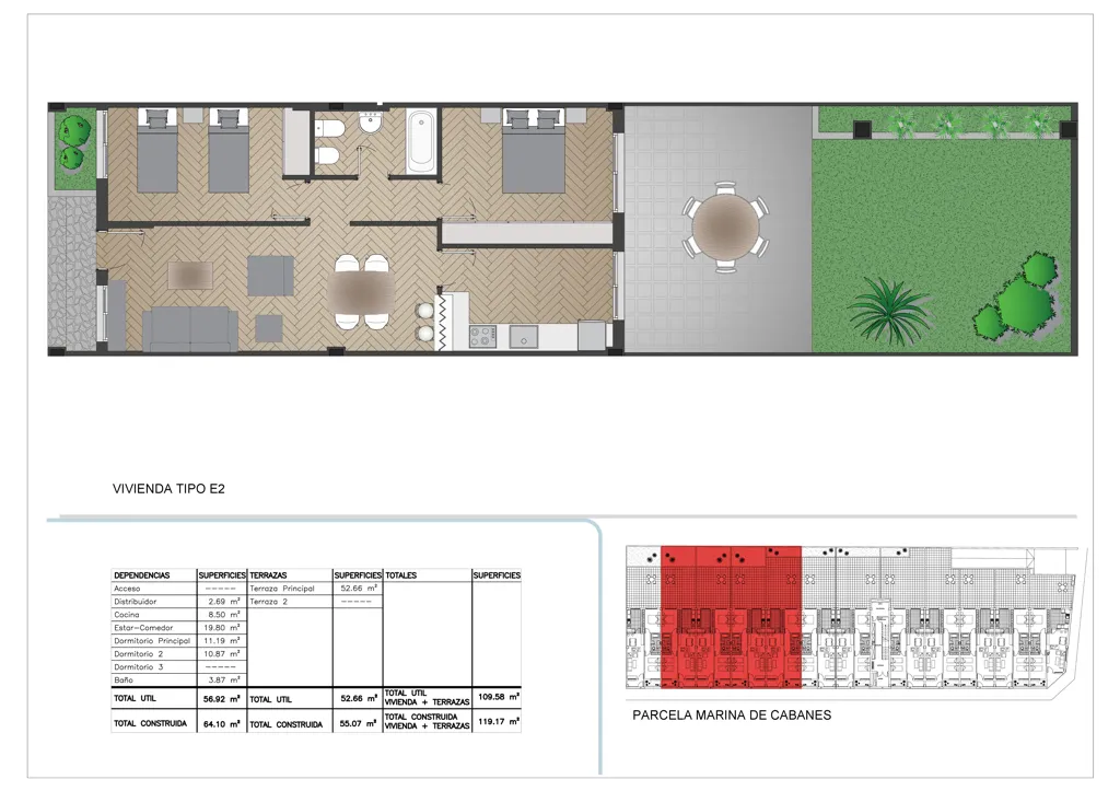 Floor Plan - Duplex with Large Terrace in Cabanes