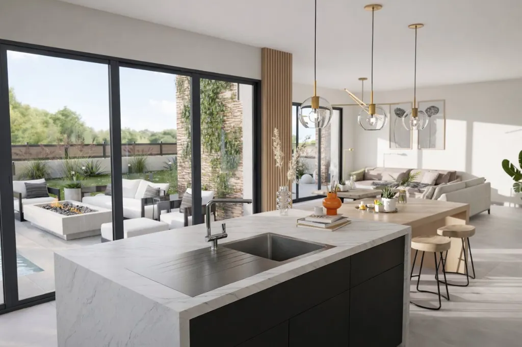 Kitchen - Contemporary House with Garage in Parcieux