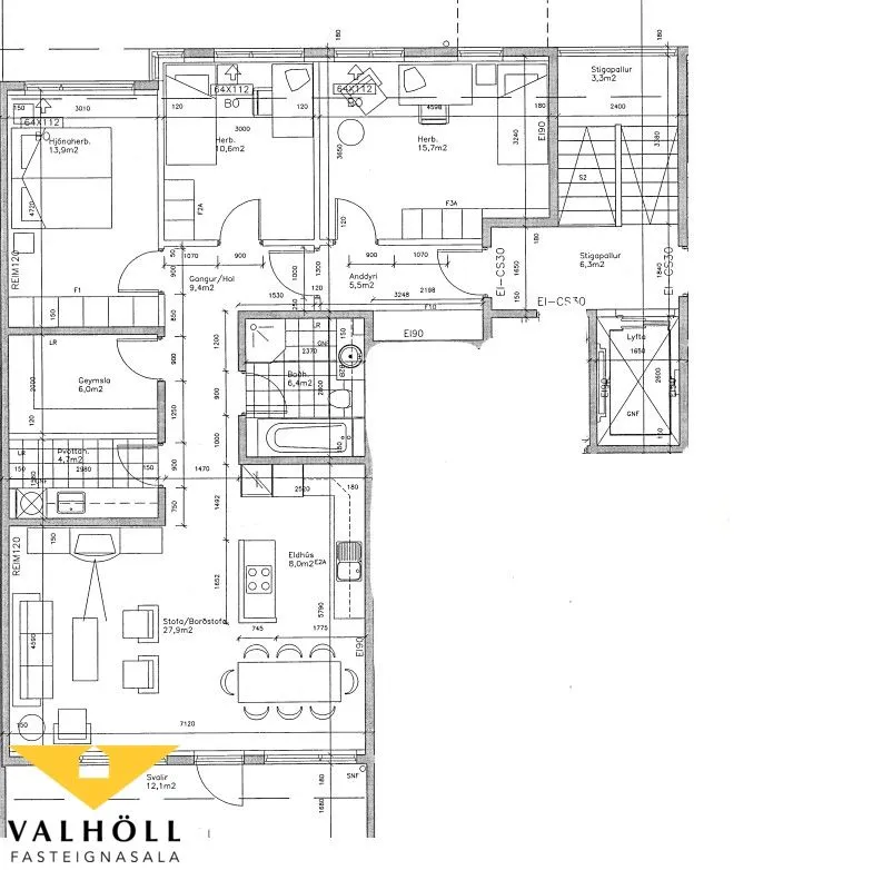 Planimetria - Apartment with Elevator in Vindakór
