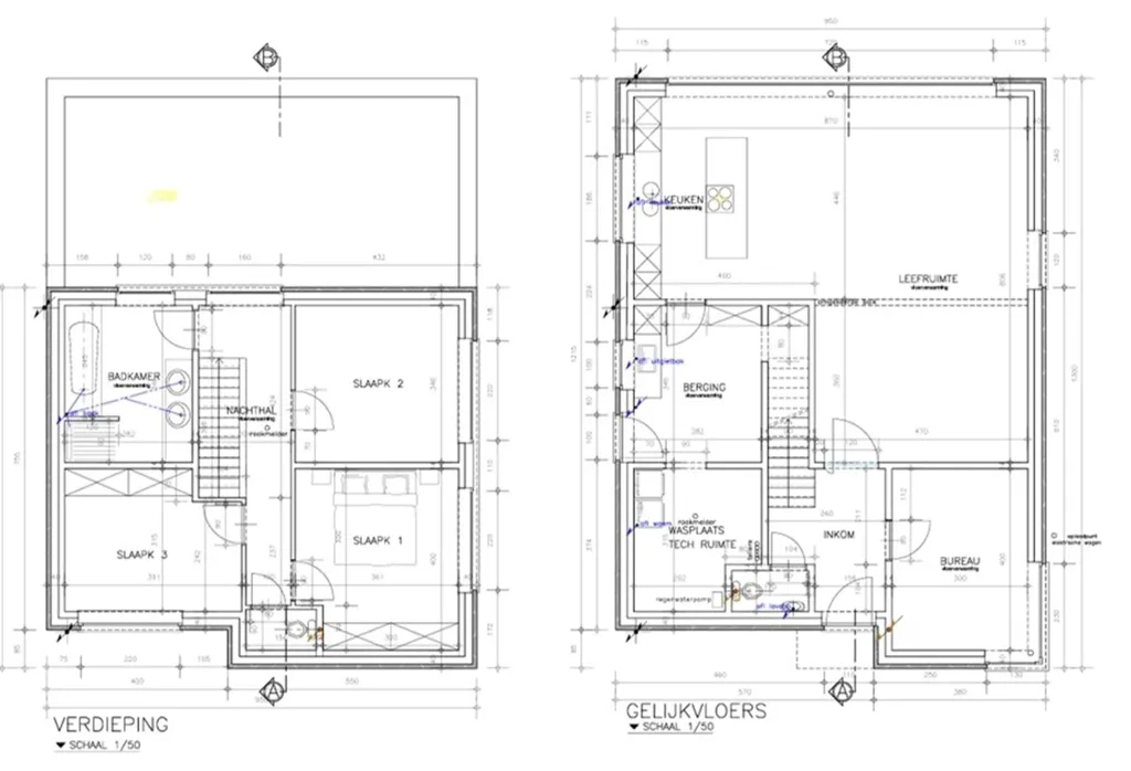 Plan - Maison Contemporaine dans un Cadre Champêtre à Rillaar